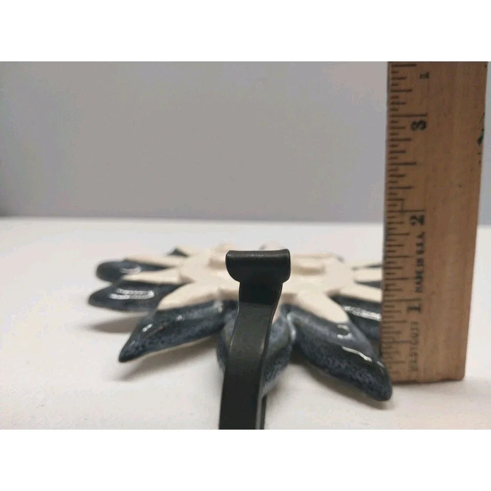 Handmade Ceramic Sun Face Wall Hook Coat Key Towel Hanger Pottery Celestial 8.5